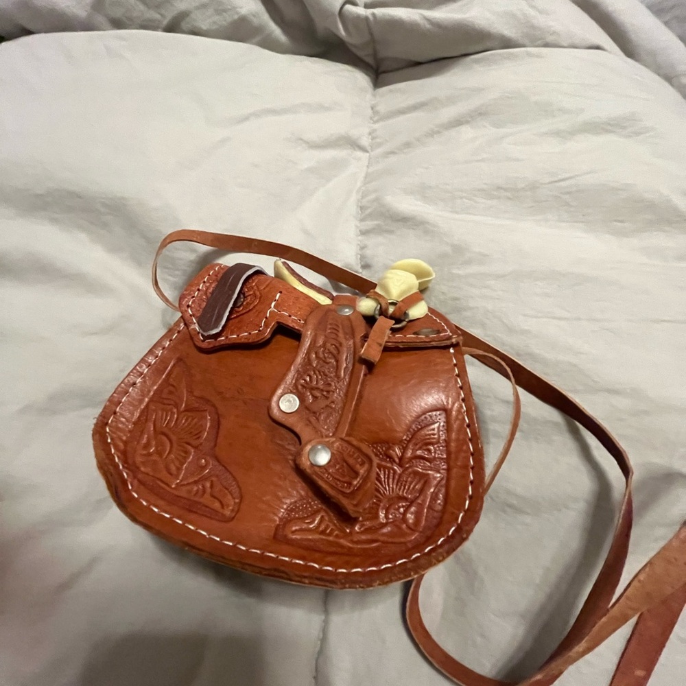 Real leather cowgirl western saddle bag